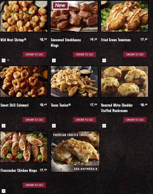 LongHorn Steakhouse menu in Bensalem, Pennsylvania, USA