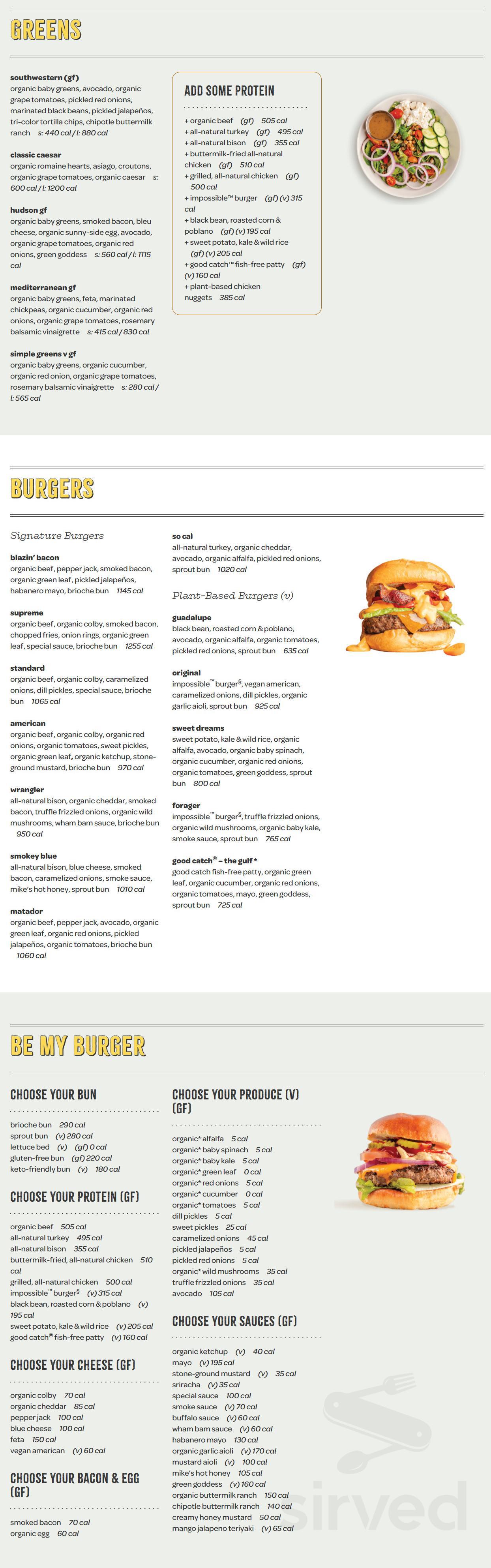 Bareburger menu in Philadelphia, Pennsylvania, USA