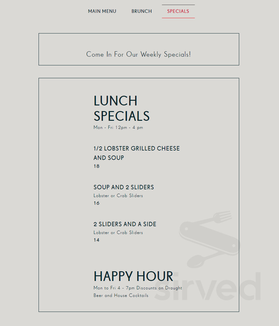 Lobster Joint menu in Brooklyn, New York, USA