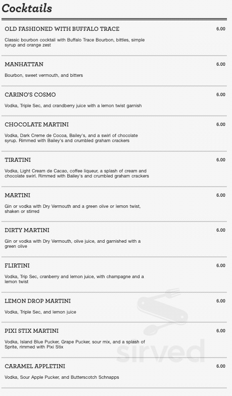 Johnny Carino's menus in Victorville, California, United States