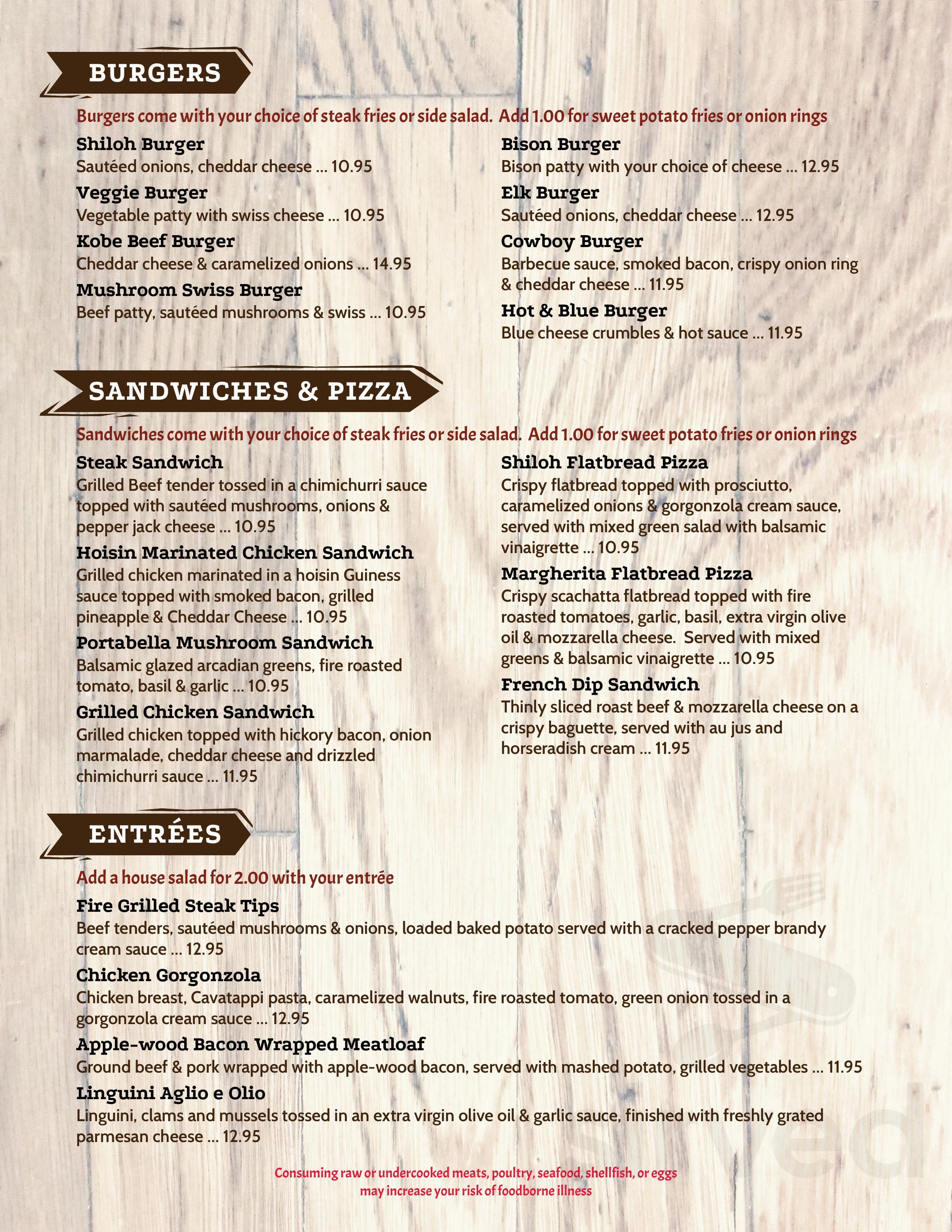 Shiloh Steak House menus in Cortez, Colorado, United States