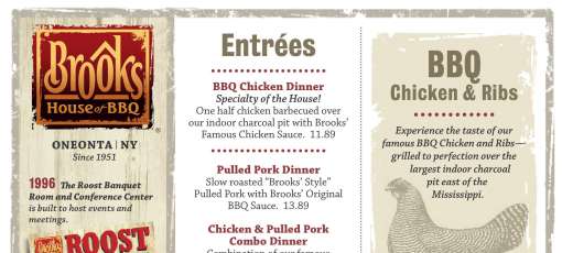 Brooks' House of Bar-B-Q Menu - Oneonta, New York | Sirved