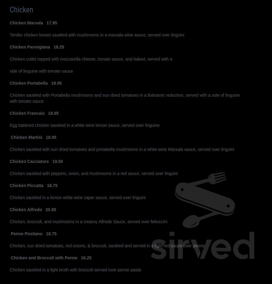 Mamma Maria's Restaurant & Pizzeria menu in Boyertown, Pennsylvania, USA