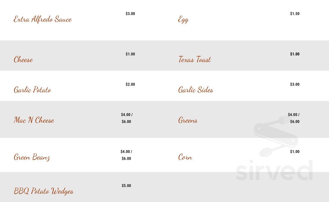 Crab House menu in Warren, Michigan, USA