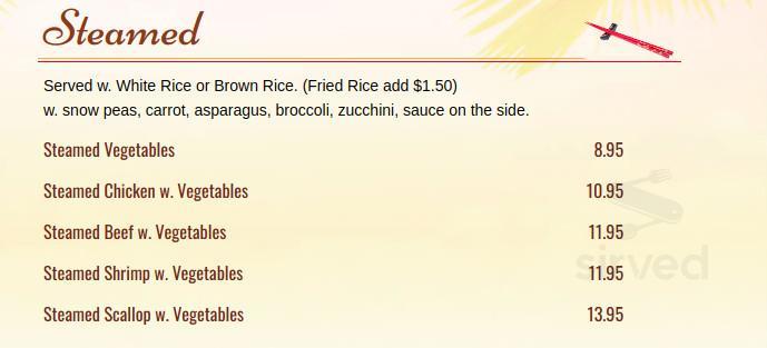 Jay Asian Bistro menu in Cherry Hill, New Jersey