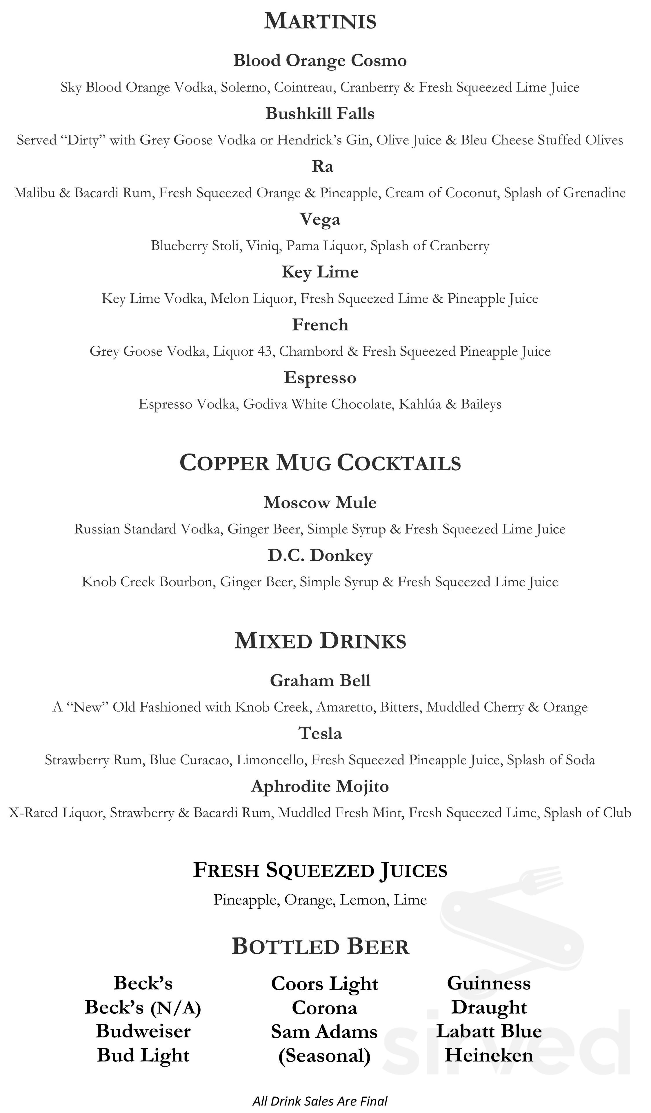 Beck's Land & Sea House menu in Nazareth, Pennsylvania, USA