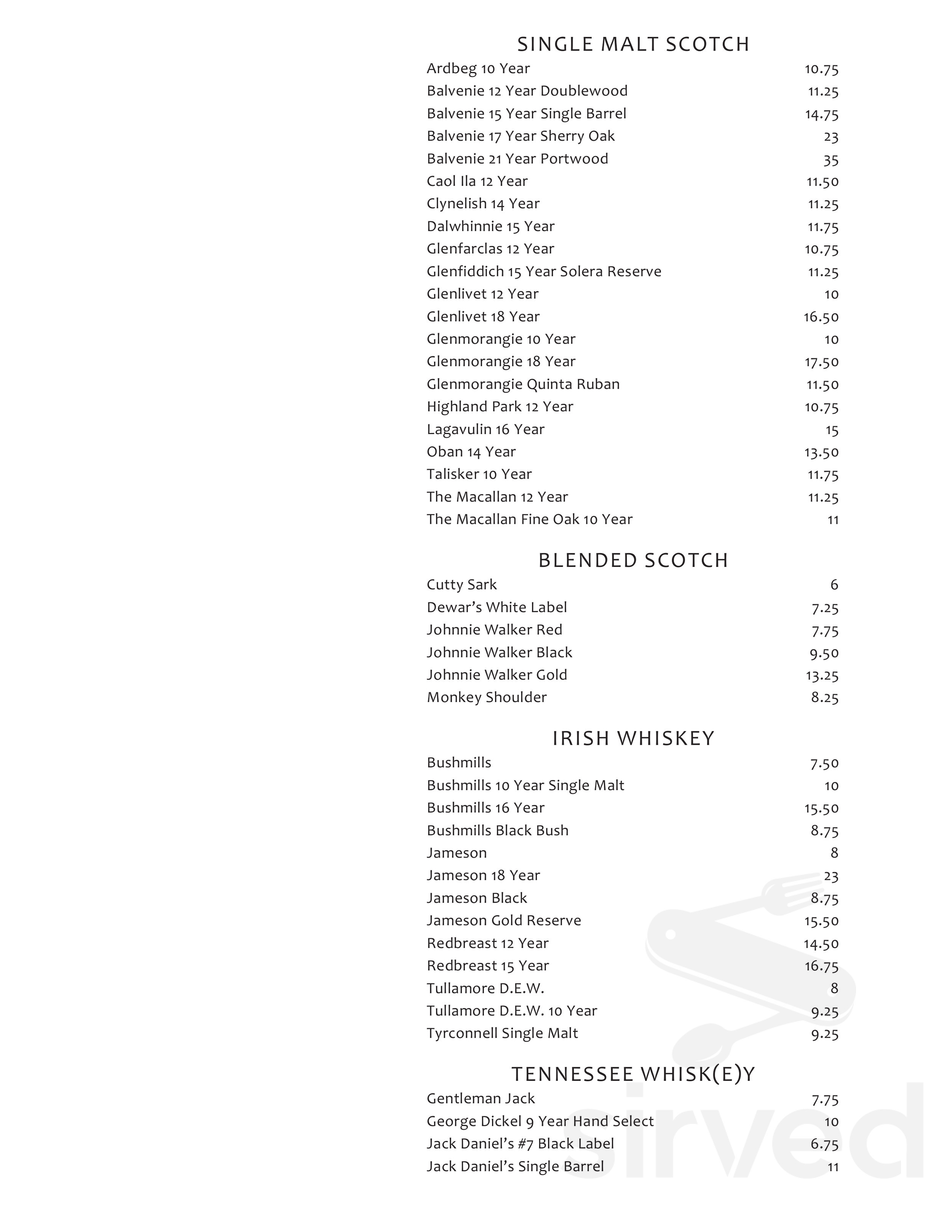 McMenamins John Barleycorns menus in Tigard, Oregon, United States