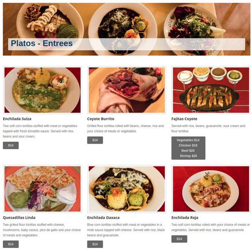 Coyote Flaco menu in Williamstown, Massachusetts, USA