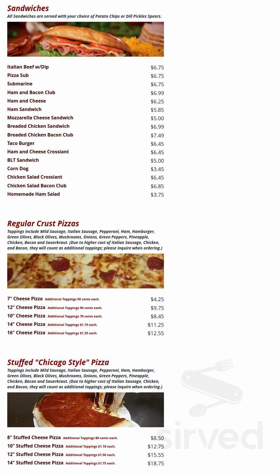 Pizza Unlimited menus in Rushville, Illinois, United States