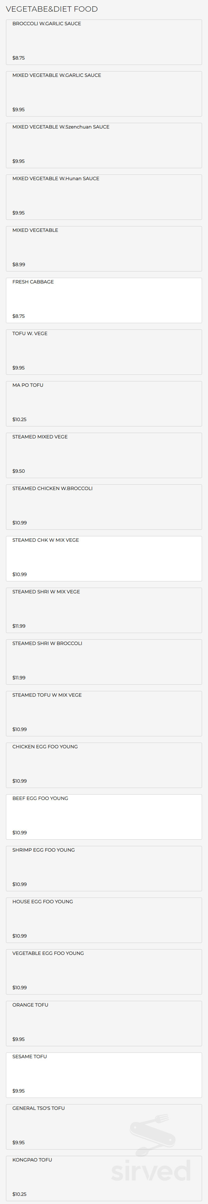 Chopsticks Brothers menu in Carrollton, USA