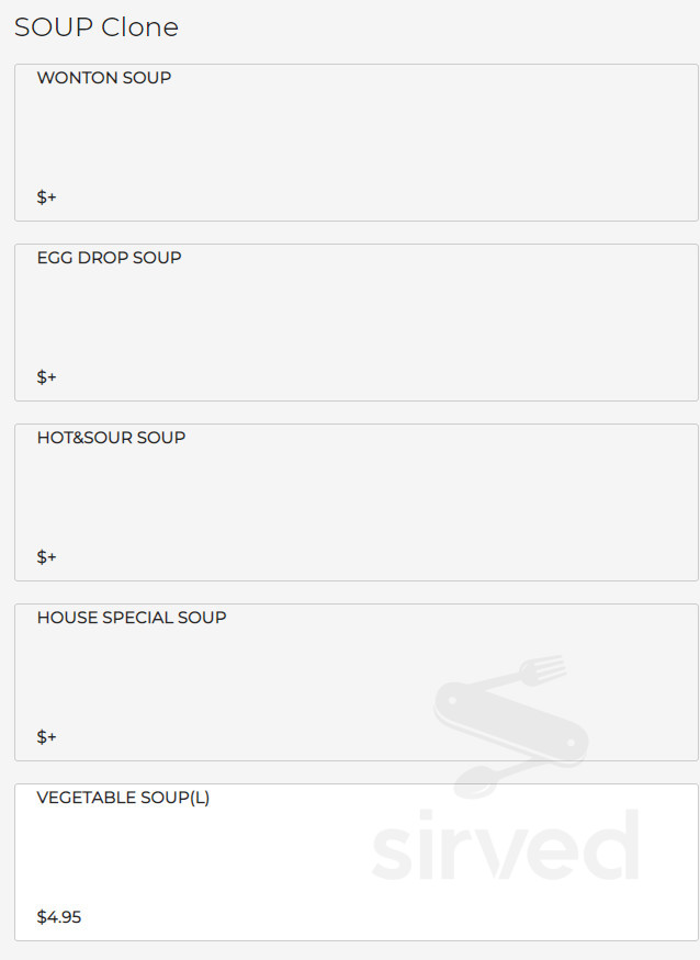 Chopsticks Brothers menu in Carrollton, USA