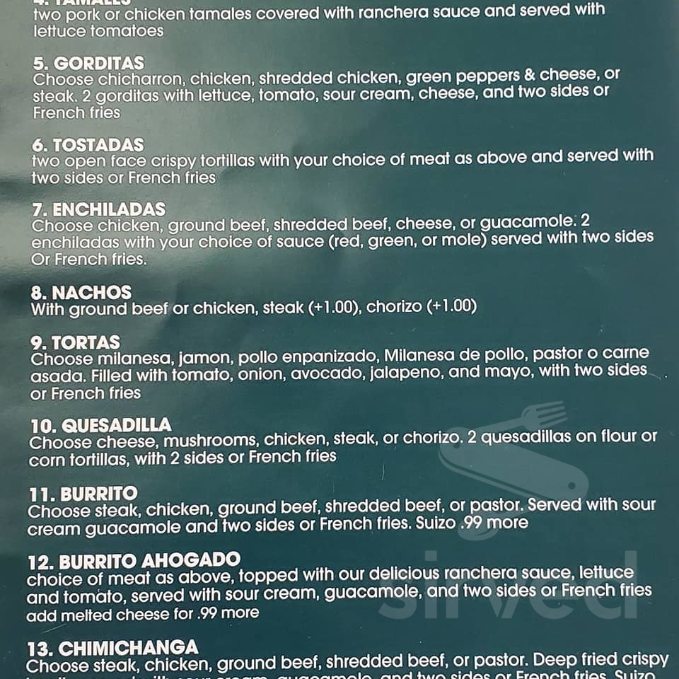 Restaurant Tarascos menu in Hammond, Indiana, USA