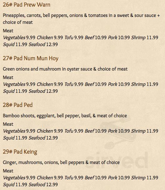 Kop Chai menu in Camas, Washington