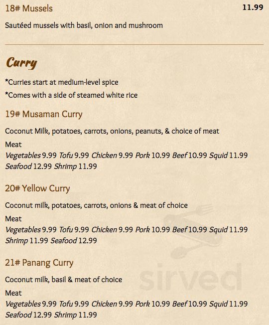 Kop Chai menu in Camas, Washington