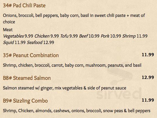 Kop Chai menu in Camas, Washington