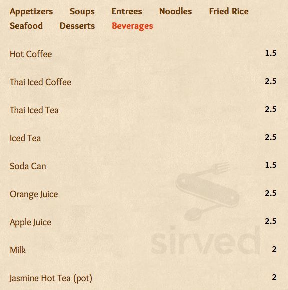 Kop Chai drink menu in Camas, Washington