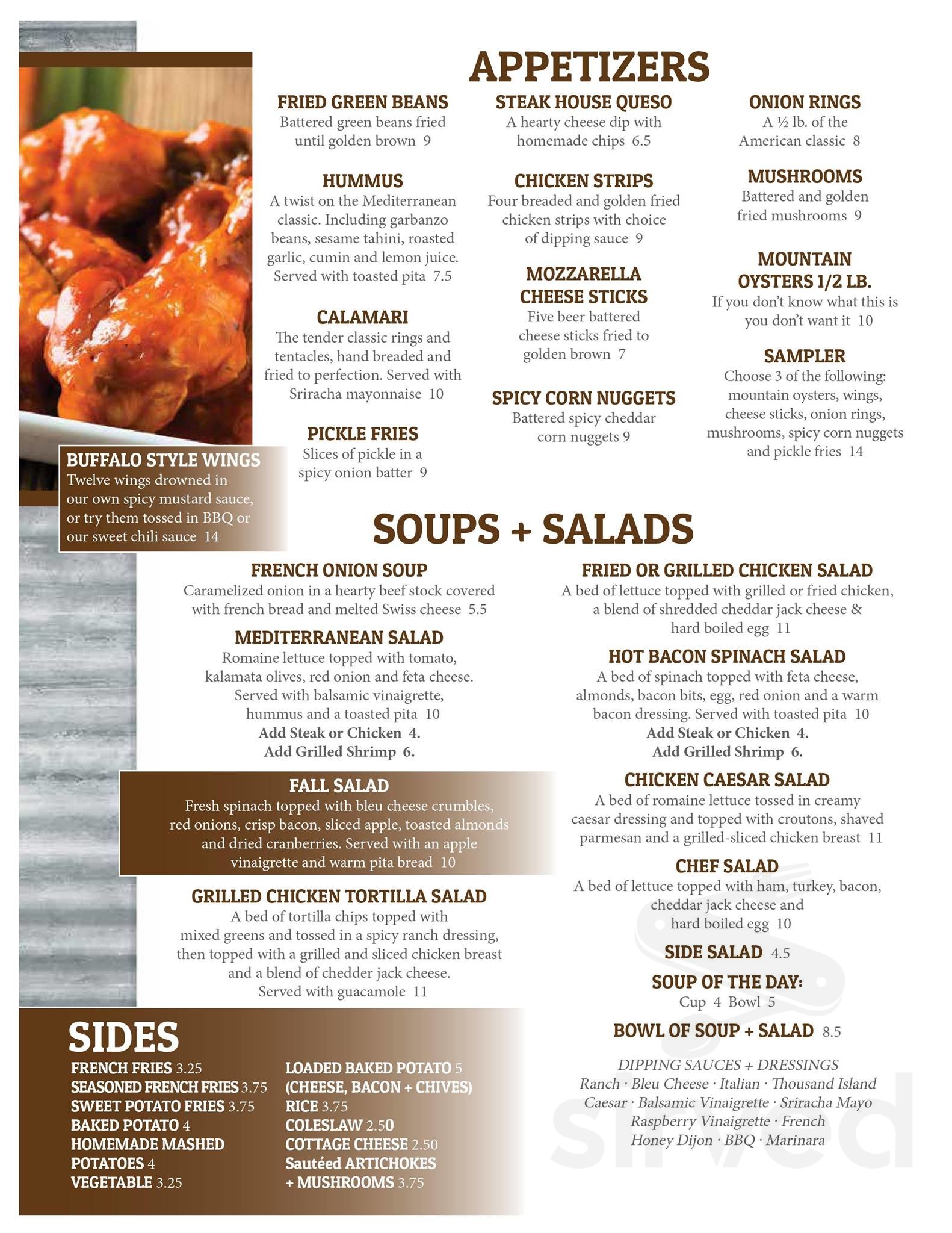 Menu for Metropolitan Steakhouse in Leavenworth, Kansas, United States