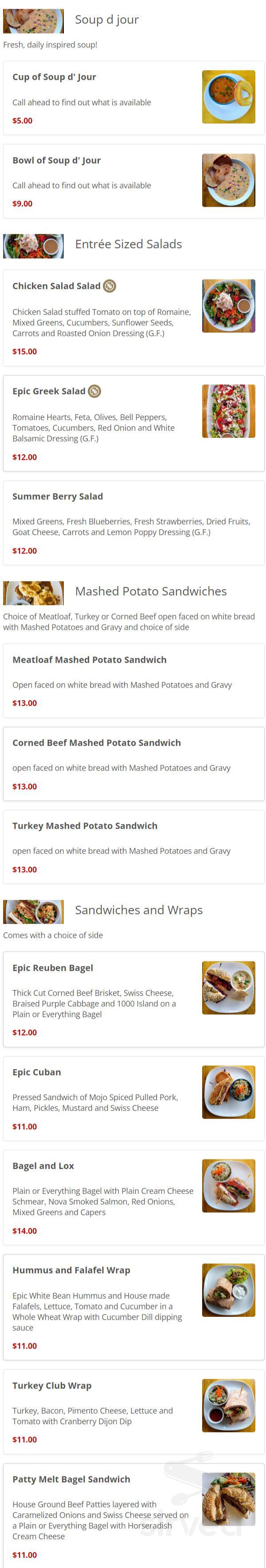 Epic Catering and Eatery menu in Hayesville, North Carolina, USA