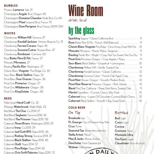 Kyllo's Seafood & Grill menu in Lincoln City, Oregon, USA