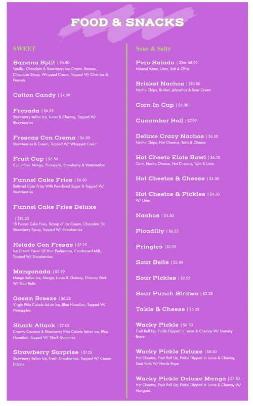 Texas Margarita Factory menu in Pleasanton, Texas, USA