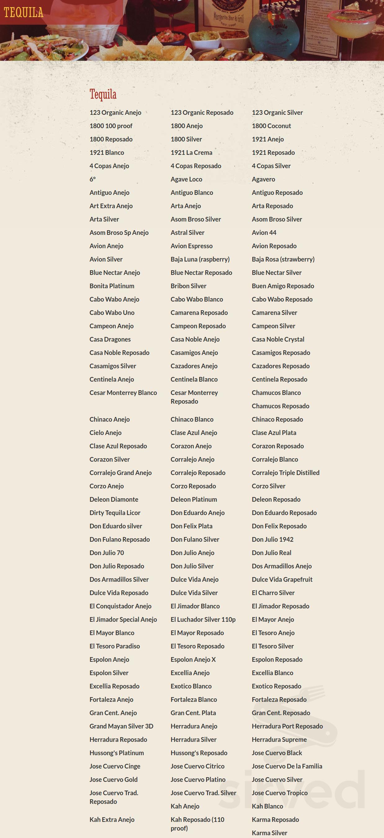 Tequila Mockingbird menus in Ocean City, Maryland, United States