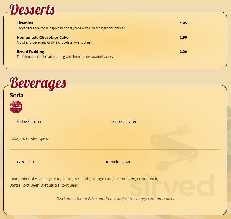 Cochiaro's Pizza menu in Northlake, Illinois, USA