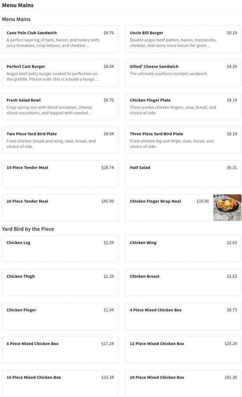 Cane Pole Kitchen menu in Brooklet, USA