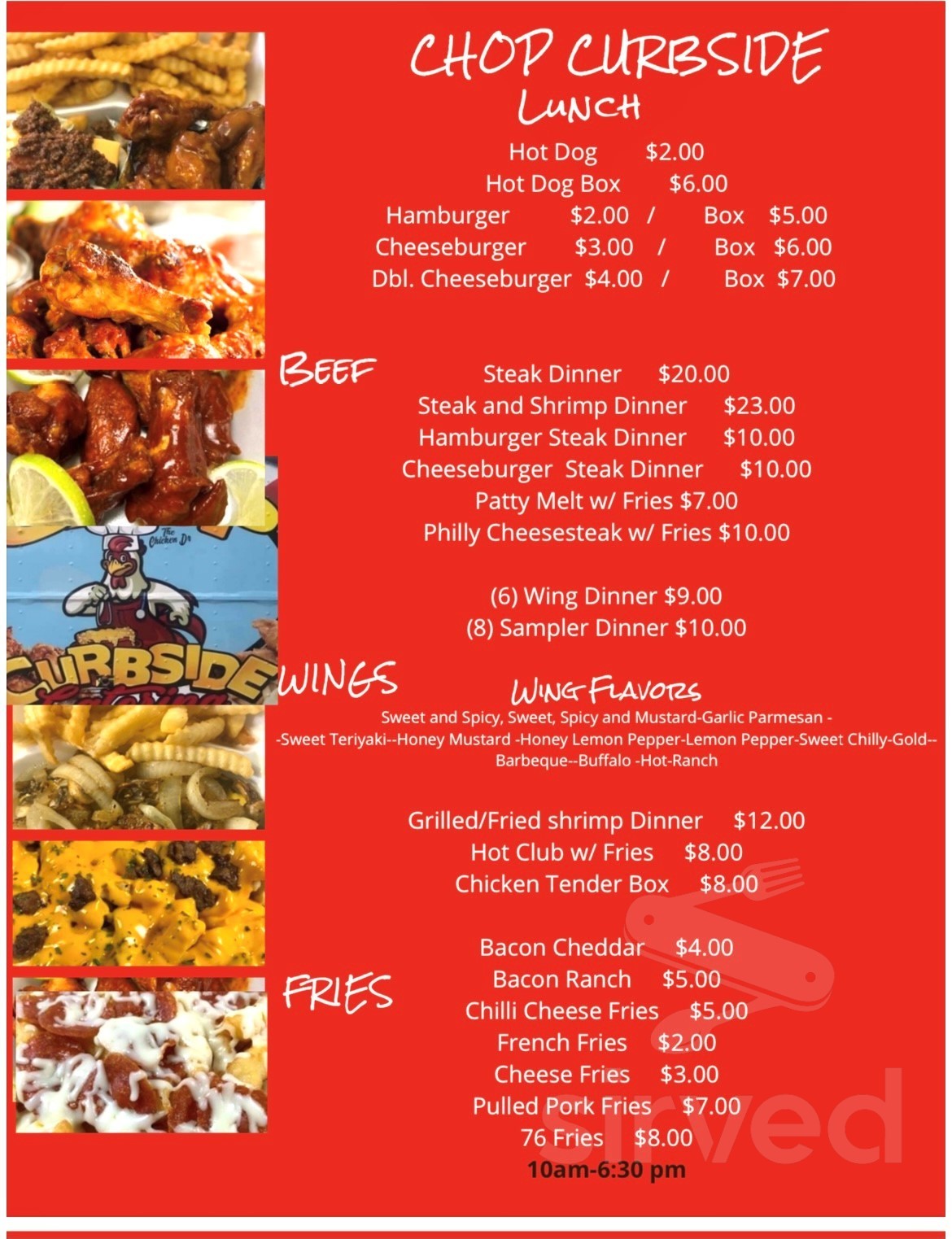 Chop Curbside Restaurant & Catering menu in Marion, South Carolina, USA