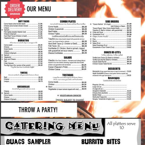 Guacamoles menu in Palm Springs, California, USA