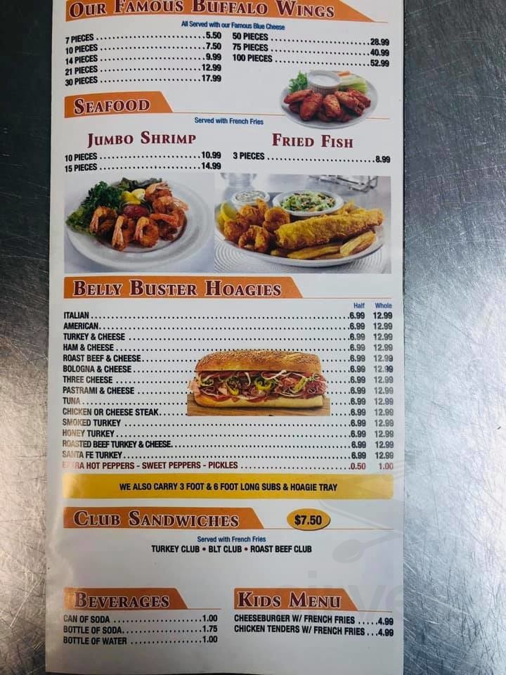 Big Ray's Steaks Subs & Wings menu in Florence, New Jersey, USA