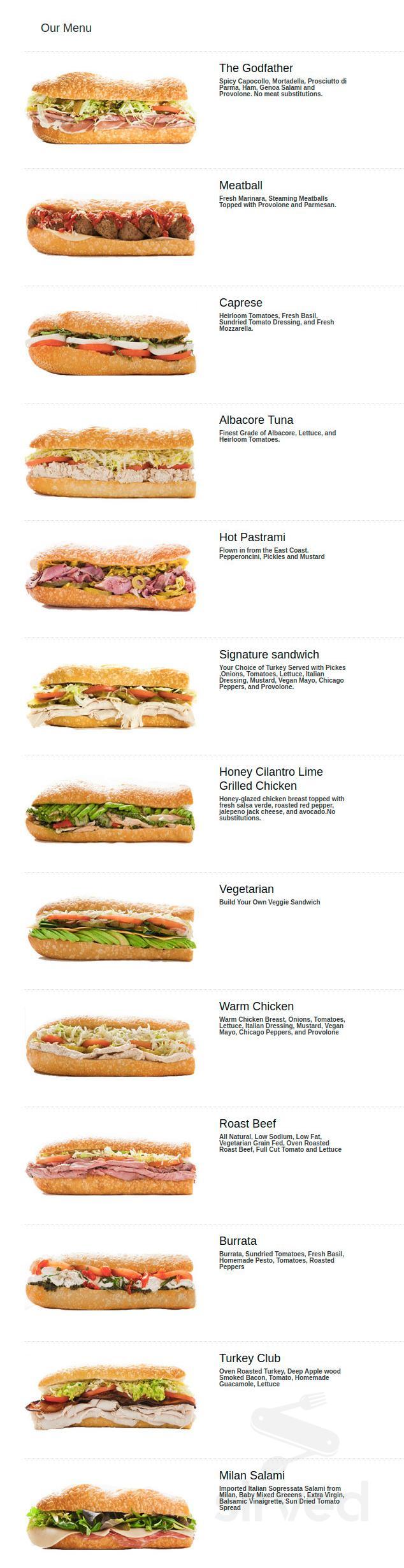 All about the bread menus in los angeles california united states
