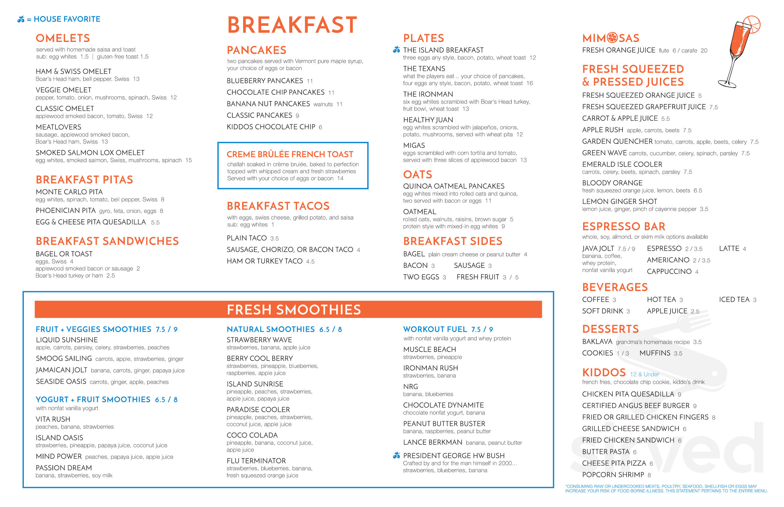 Menu - Spring TX's Island Grill - City Plaza Dr. - Spring, TX | Sirved
