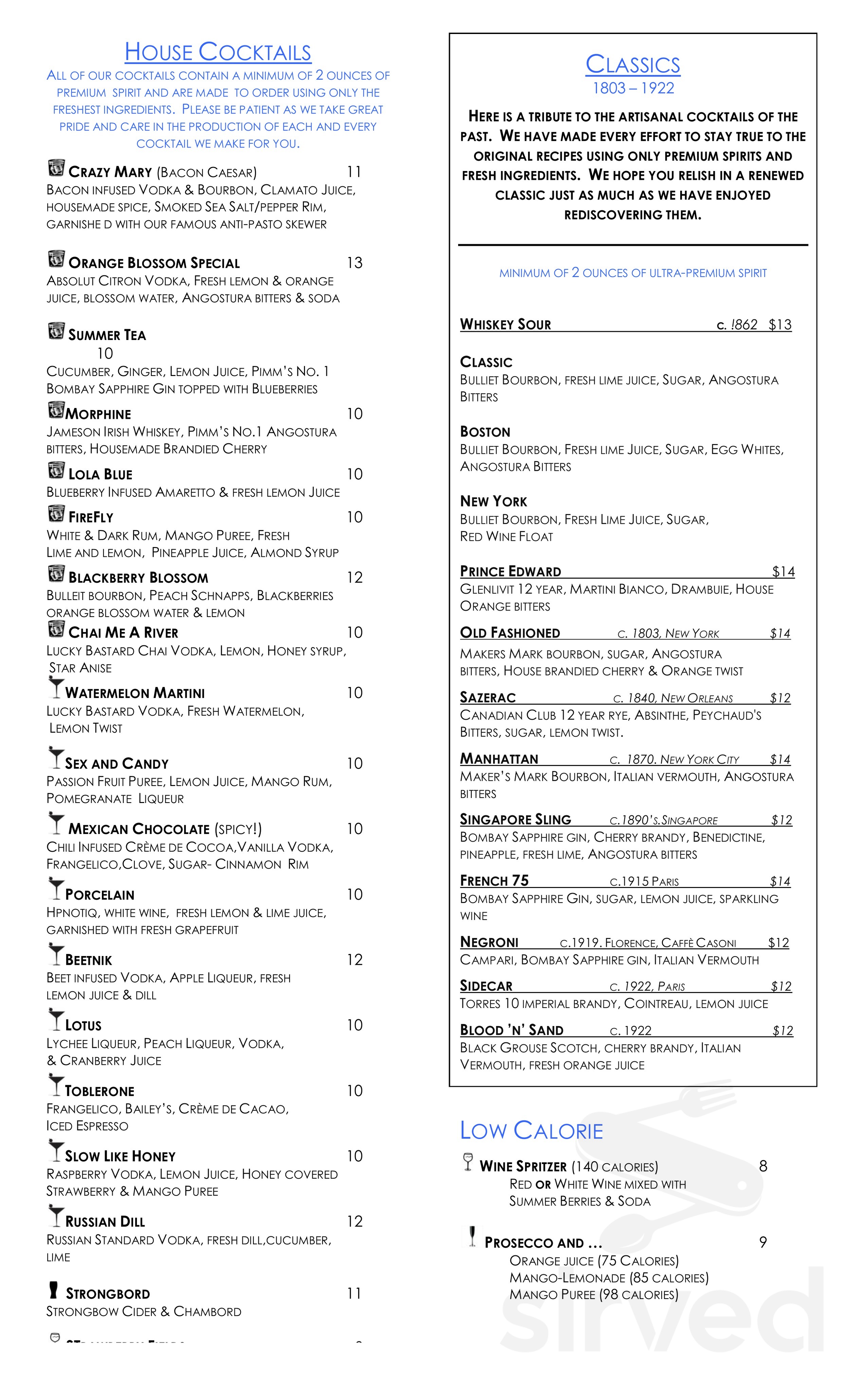 Menu for Carver's Steakhouse & Lounge in Saskatoon, SK | Sirved