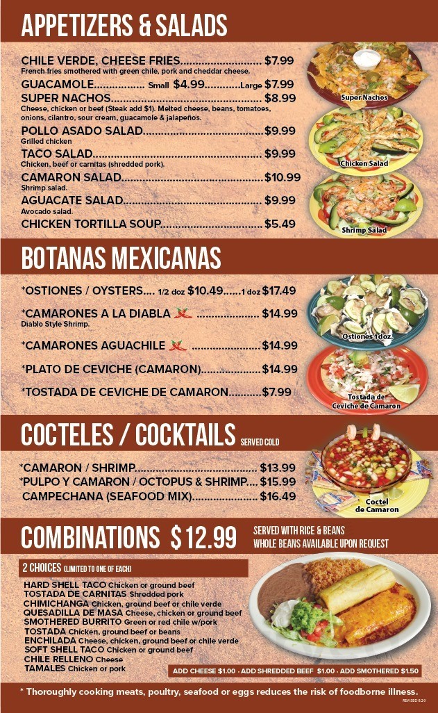 La Hacienda menu – SLC menu