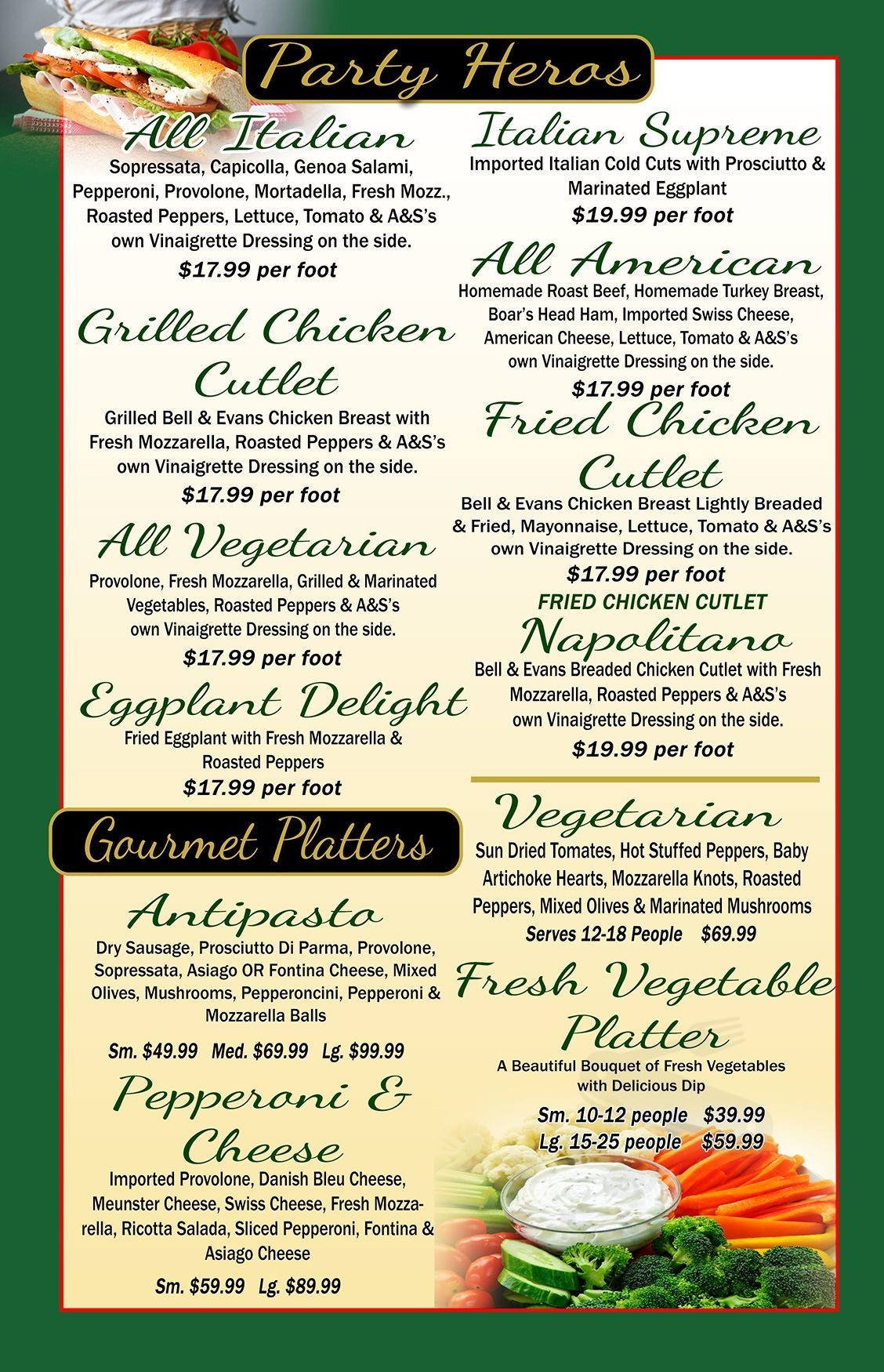 AS Pork Store & Italian Fine Foods of East Islip menu in East Islip