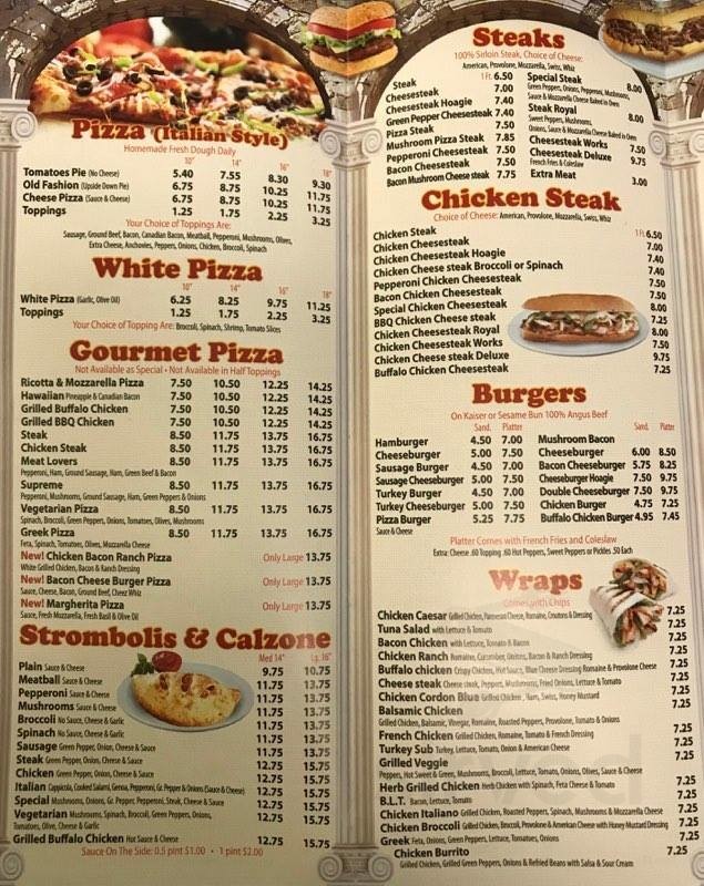 Katerina's Pizza menu in Philadelphia, Pennsylvania, USA