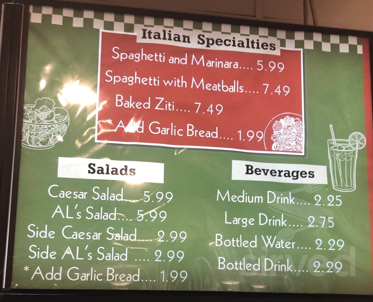AL's Italian Kitchen menu in Greensboro, North Carolina, USA