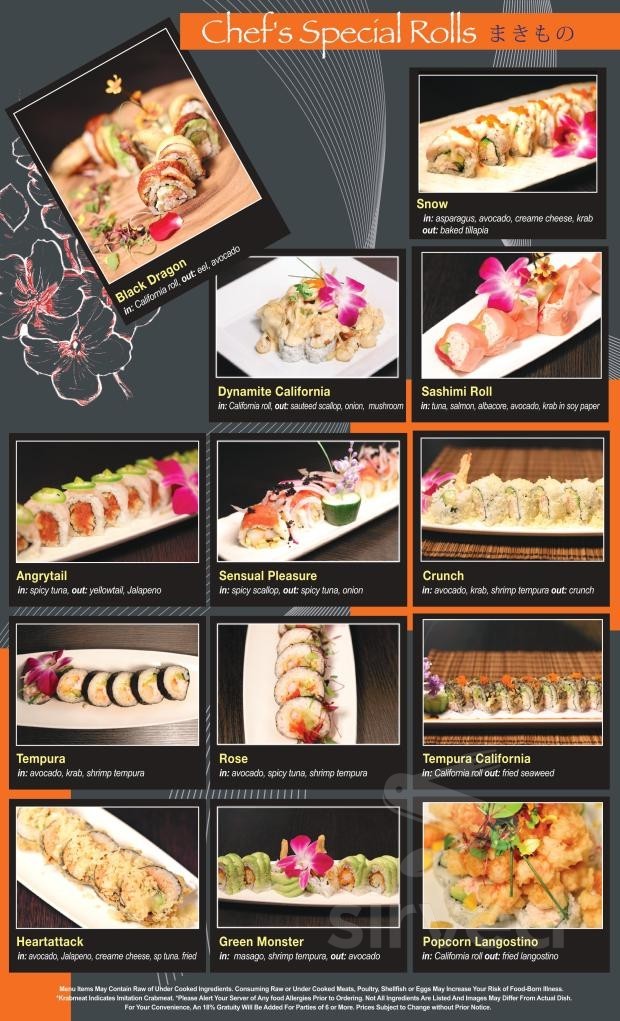 Ise Sushi Japanese Restaurant menu in Placentia, California
