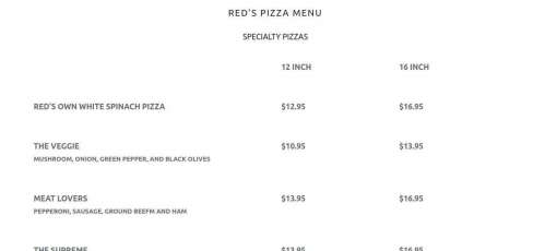 Menu for Red's Ale House/ Home of 20 on Tap in Crossville, TN | Sirved
