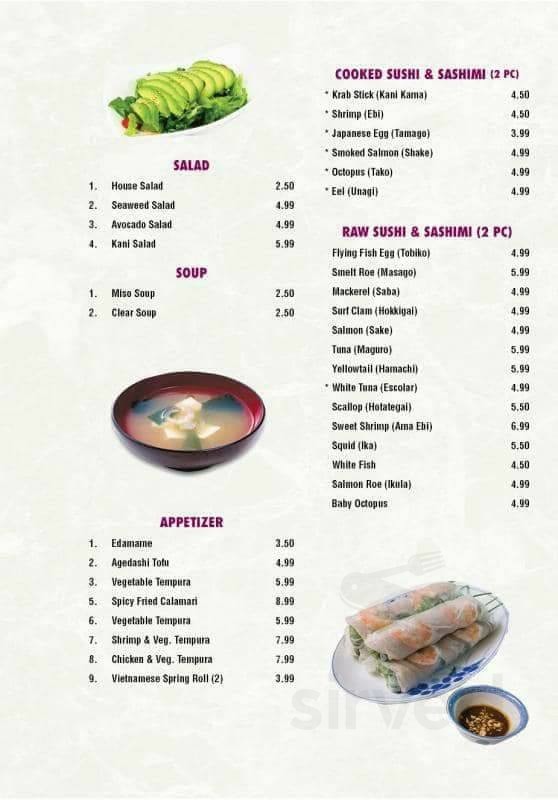 Red Bowl Asian Bistro menu in Deltona, Florida, USA