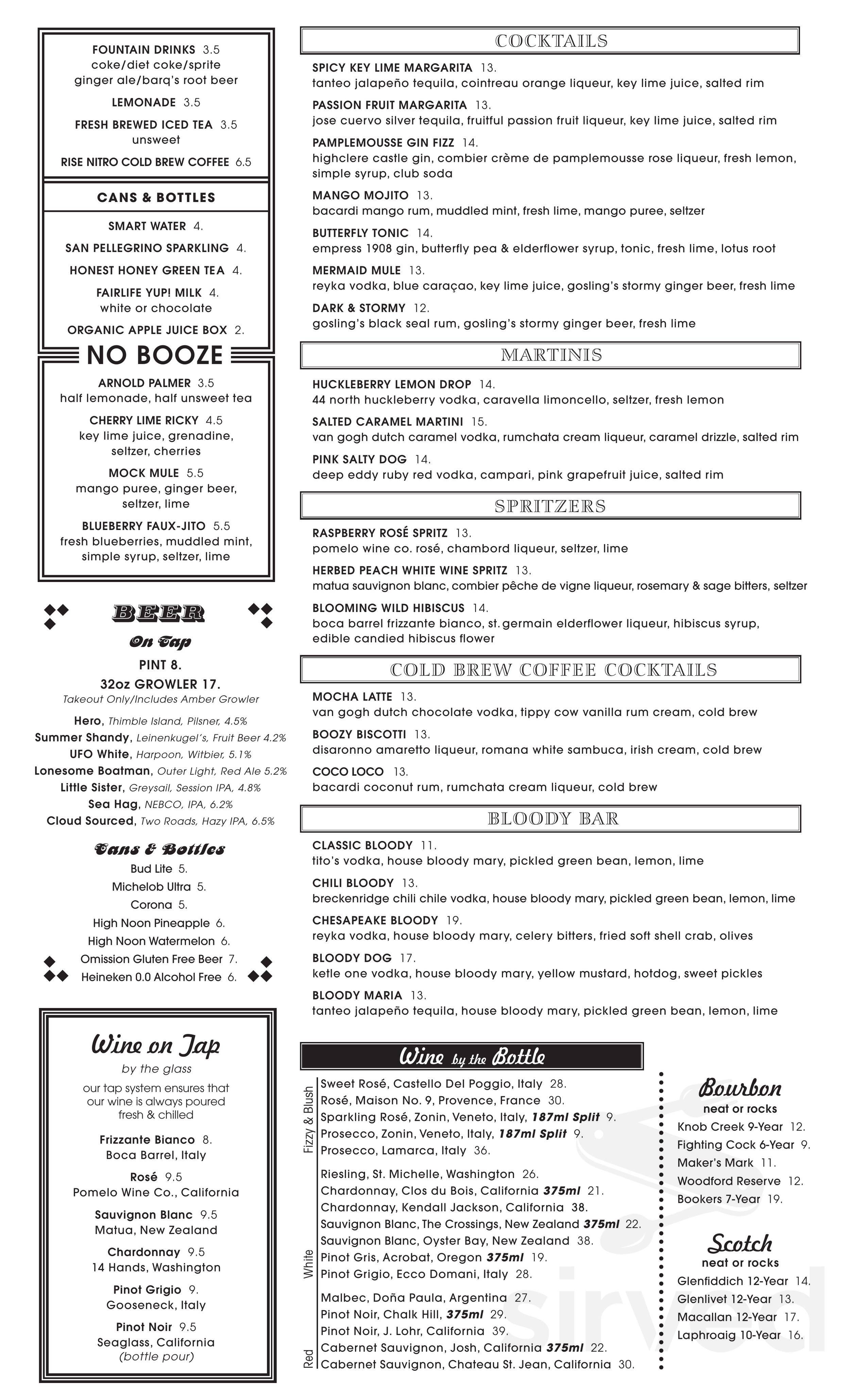 Siren Kitchen & Bar menus in Essex, Connecticut, United States