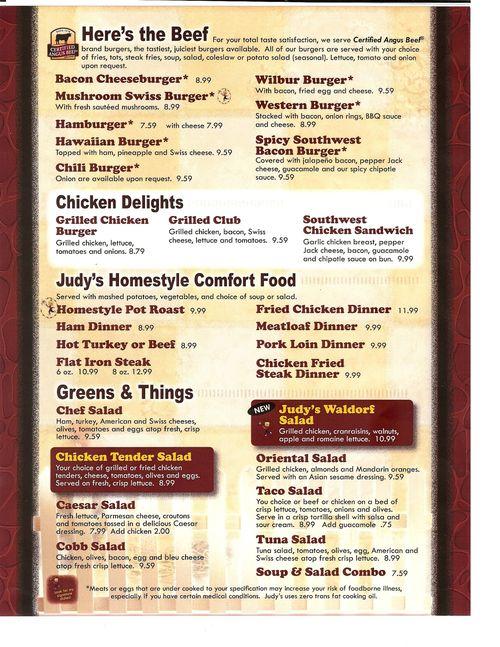 Judy's Country Kitchen menu in Centralia, Washington, USA
