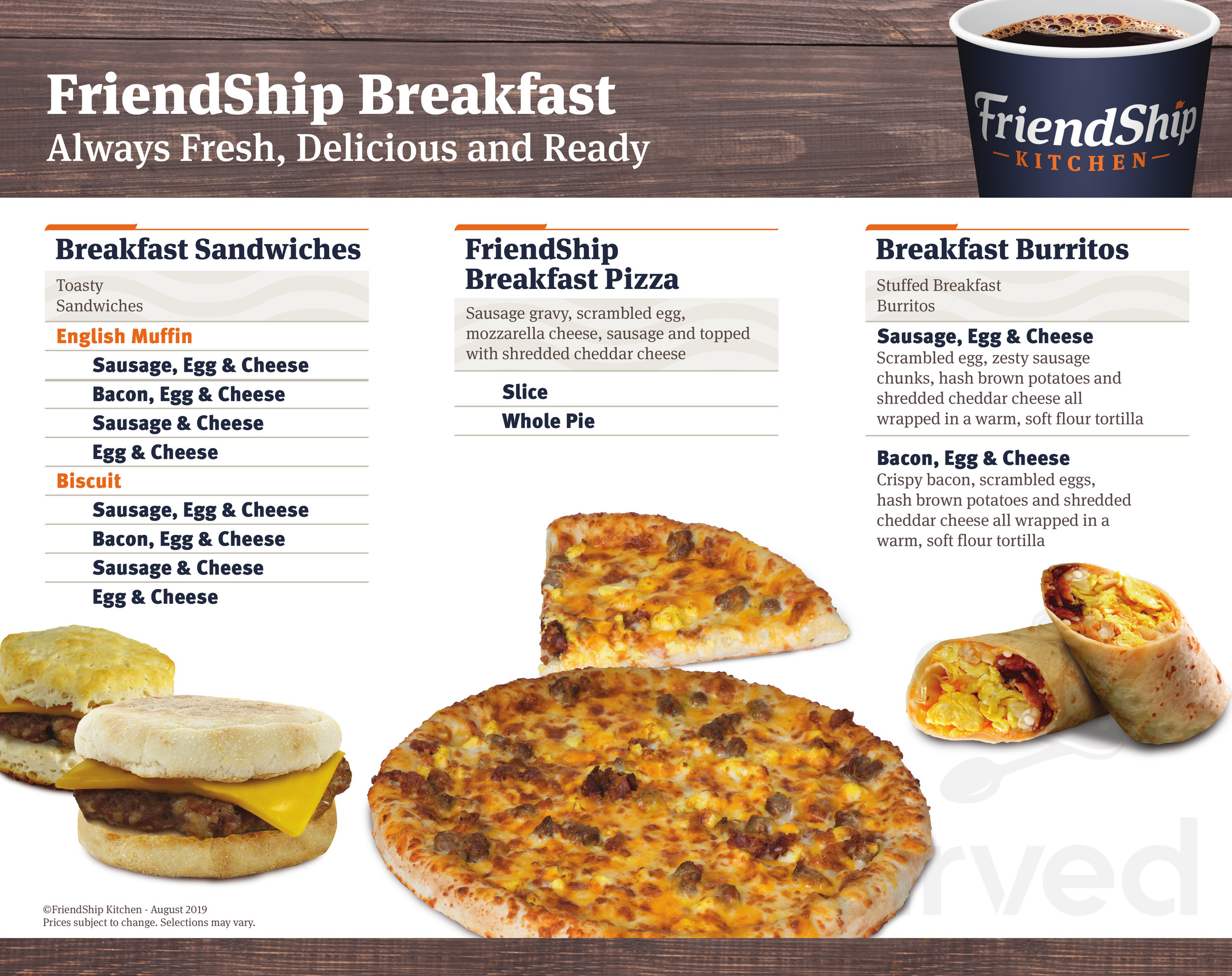 FriendShip Kitchen menus in Marysville, Ohio, United States