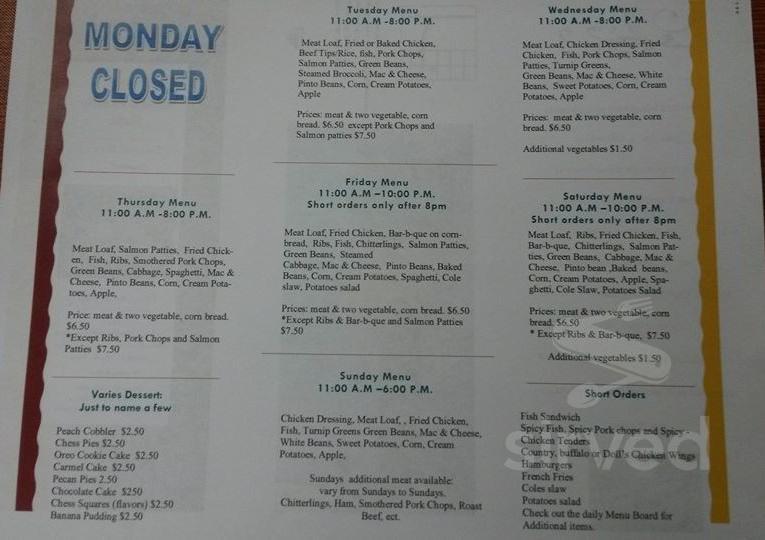 Doll s Family Cafe Menu In Nashville Tennessee USA
