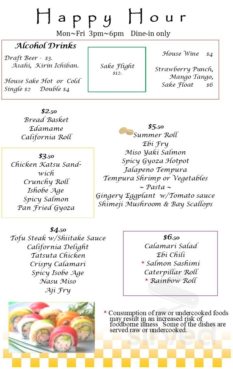 Cherryblossom Noodle cafe menu in Phoenix, Arizona, USA