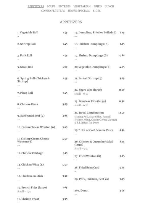 Hing Far Chinese Restaurant menu in Pennsauken Township, New Jersey, USA