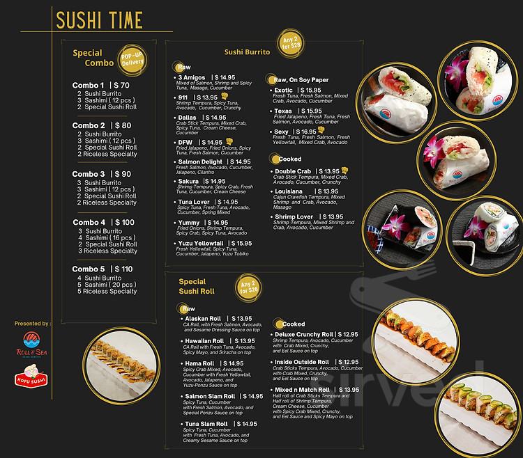 Roll d' Sea, Sushi Burrito menu in Dallas, Texas, USA