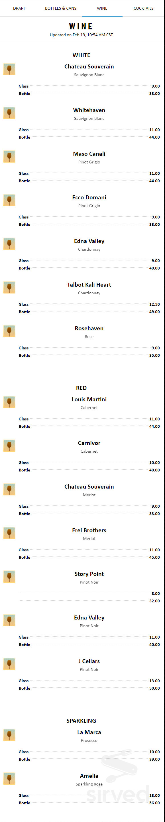 Kings Dining & Entertainment menu in Rosemont, Illinois, USA