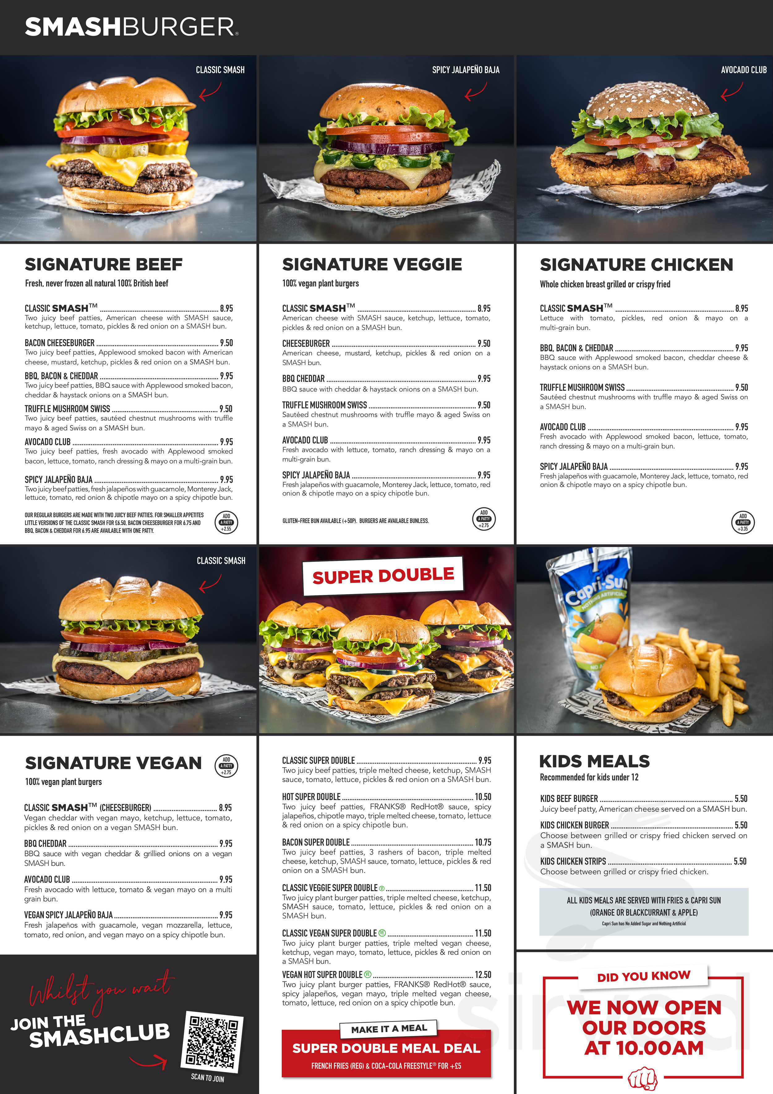 Smashburger menu in 165 Sauchiehall St, Glasgow G2 3EW, United Kingdom