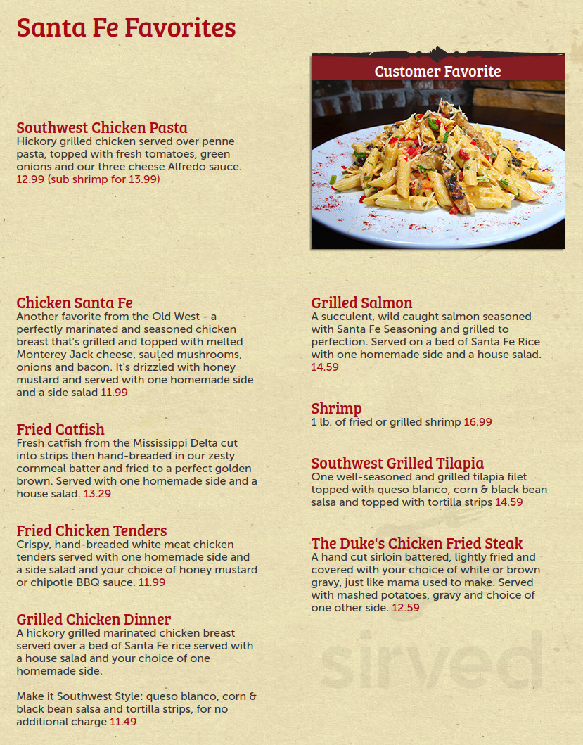 Santa Fe Steakhouse Nutrition Information Besto Blog